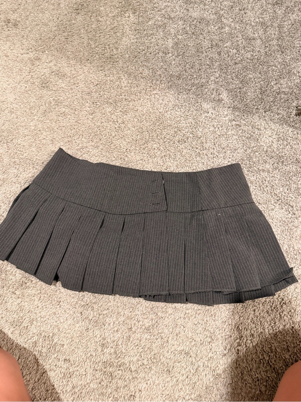 Pleated Mini Skirt in Charcoal Gray - Sleek A-Line Style